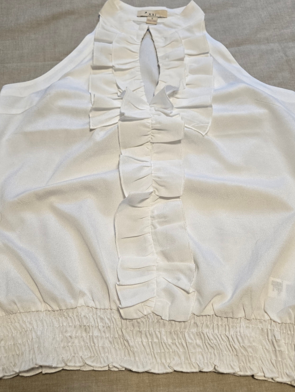 XXI💫White Ruffle Halter Top SMALL